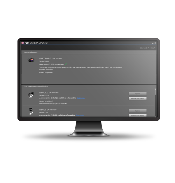 Software basado en Windows FLIR Camera Updater