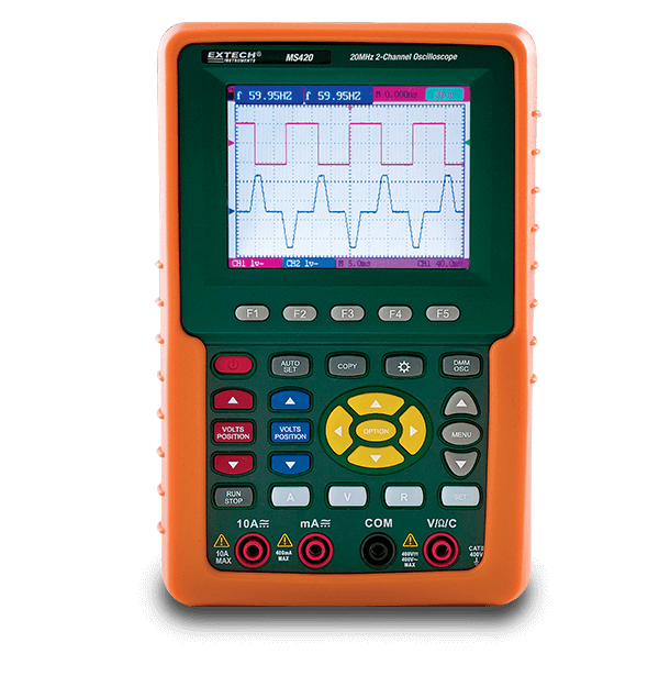 Extech MS420: Osciloscopio digital de 2 canales de 20 MHz